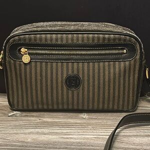 Vintage Fendi crossbody bag black logo